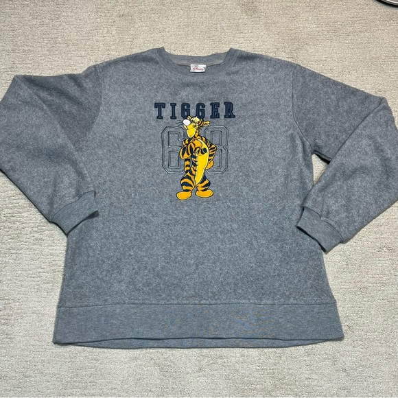 Disney Other - Vintage Disney Store Gray Fleece Tigger Crewneck Pullover Sweatshirt Size Medium